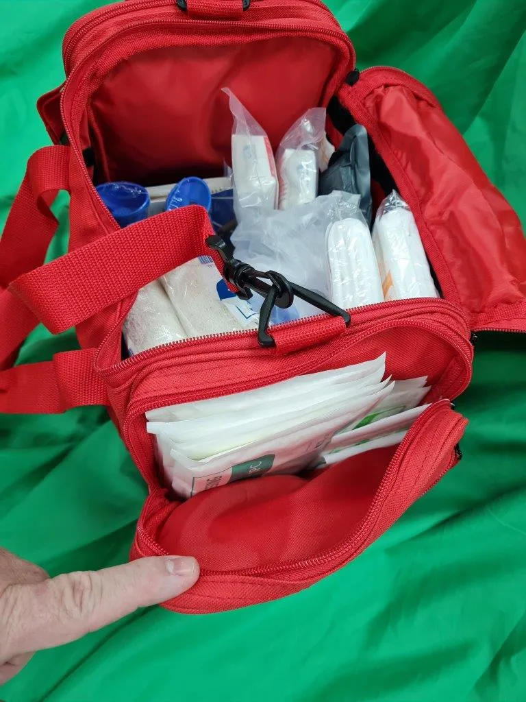 1-25 person first aid kit with some trauma and more advanced first aid items added