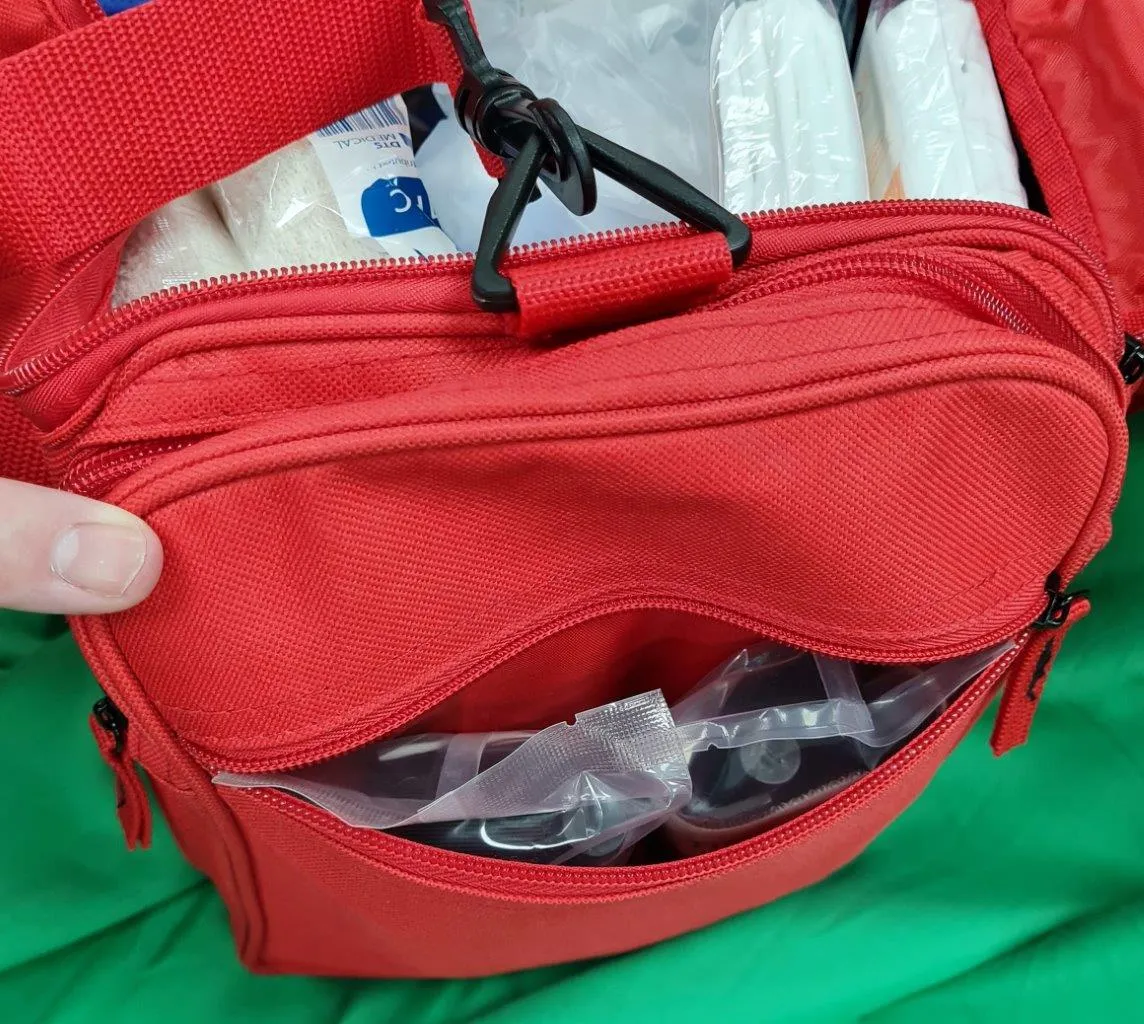 1-25 person first aid kit with some trauma and more advanced first aid items added