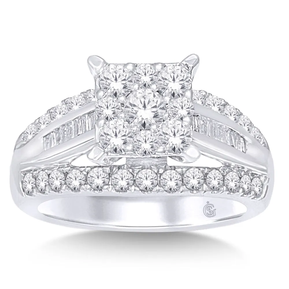 10K White Gold 1 1/2 Ct.Tw Diamond Fashion Ring