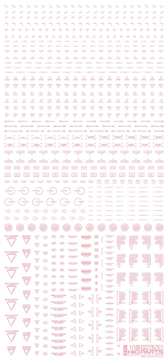 1/100 RB02 Caution Decal Pastel Pink(1pc)