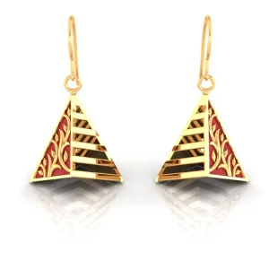 22k Magnificent Reddish-conical Gold Earrings