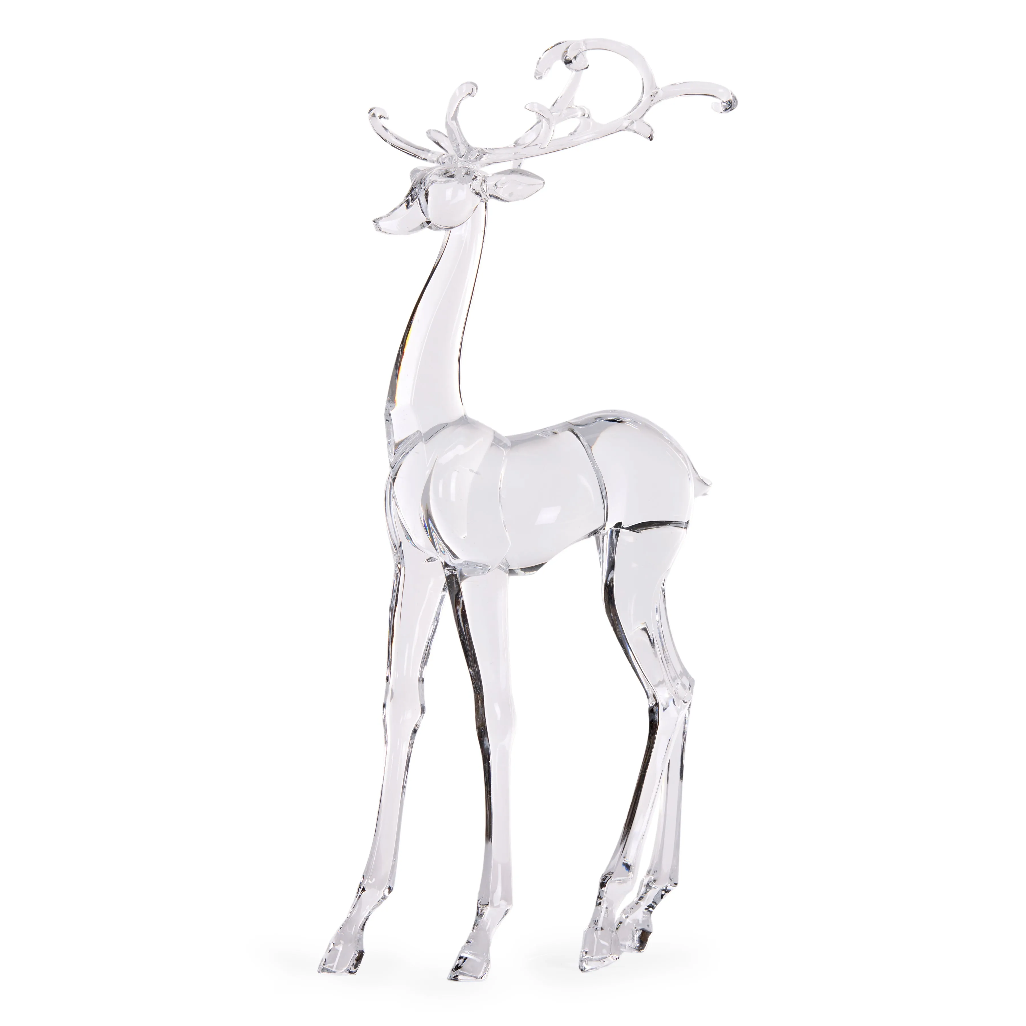 28 Cm Glistening Sitting Reindeer