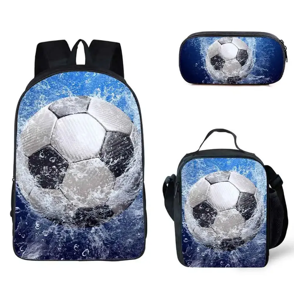 3D Soccer Printed Light Weight School Backpack for Children