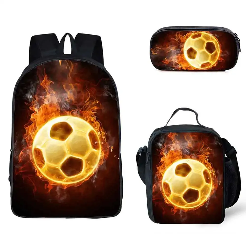 3D Soccer Printed Light Weight School Backpack for Children