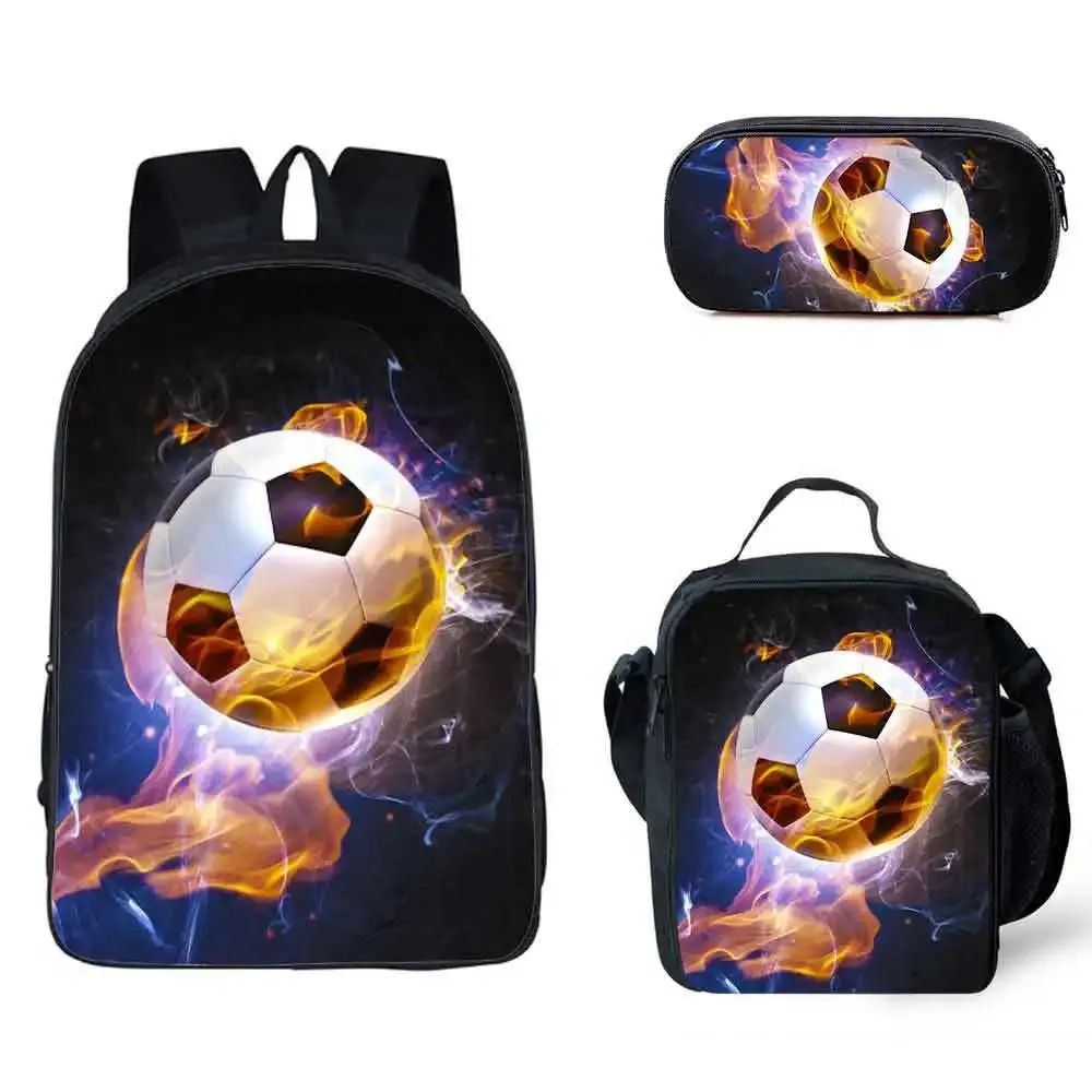 3D Soccer Printed Light Weight School Backpack for Children