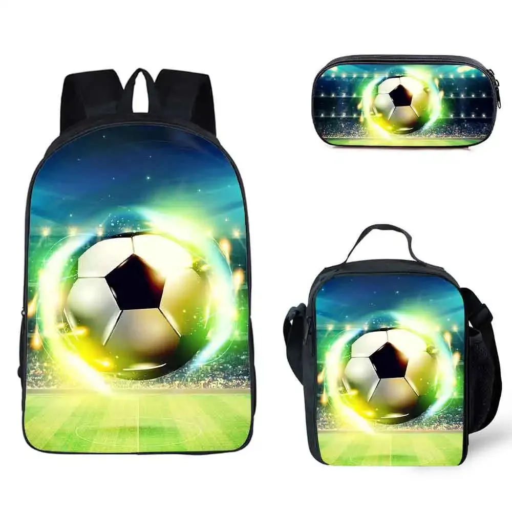 3D Soccer Printed Light Weight School Backpack for Children