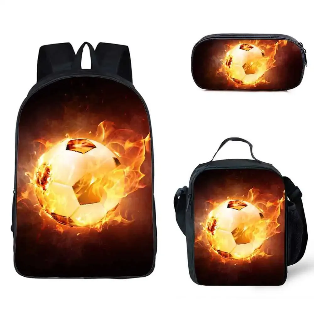 3D Soccer Printed Light Weight School Backpack for Children