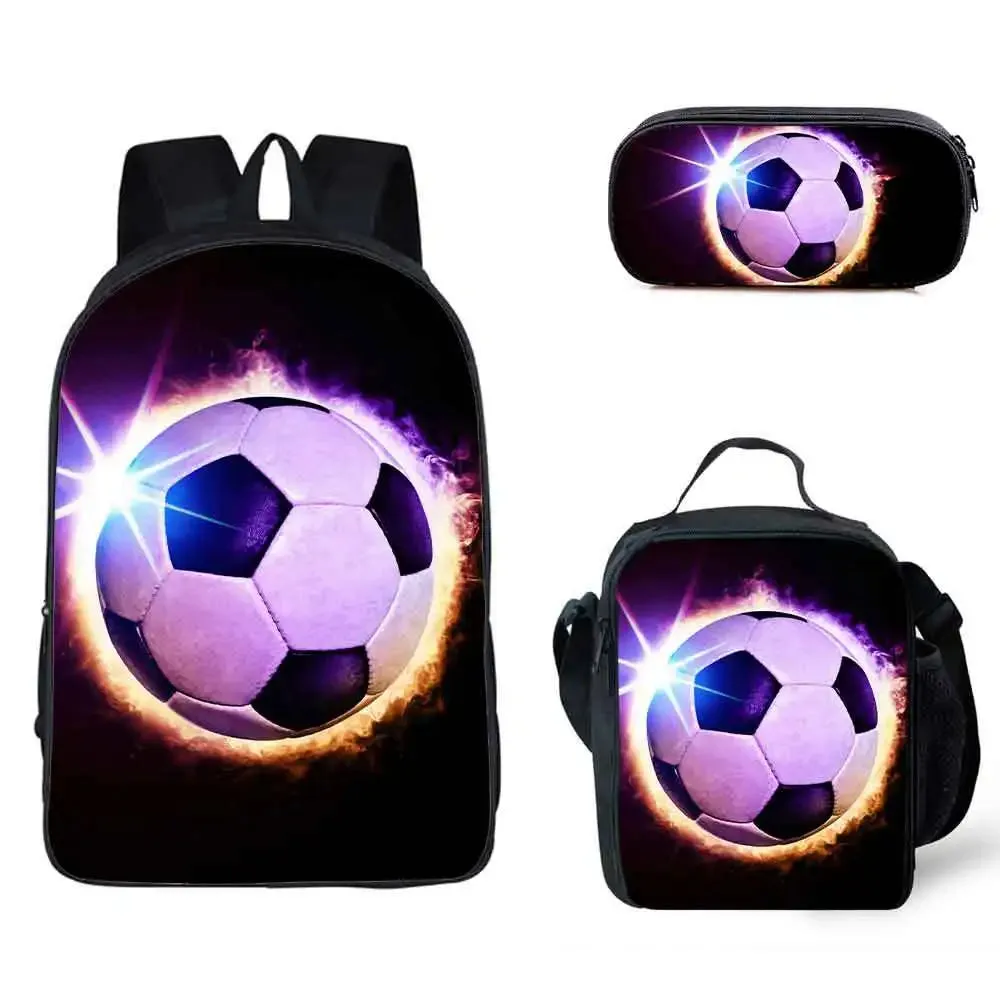 3D Soccer Printed Light Weight School Backpack for Children