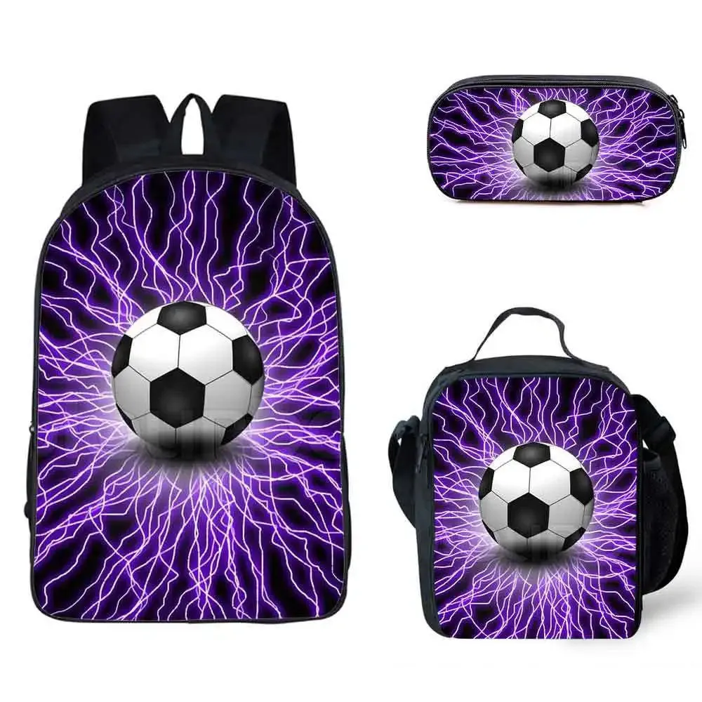 3D Soccer Printed Light Weight School Backpack for Children