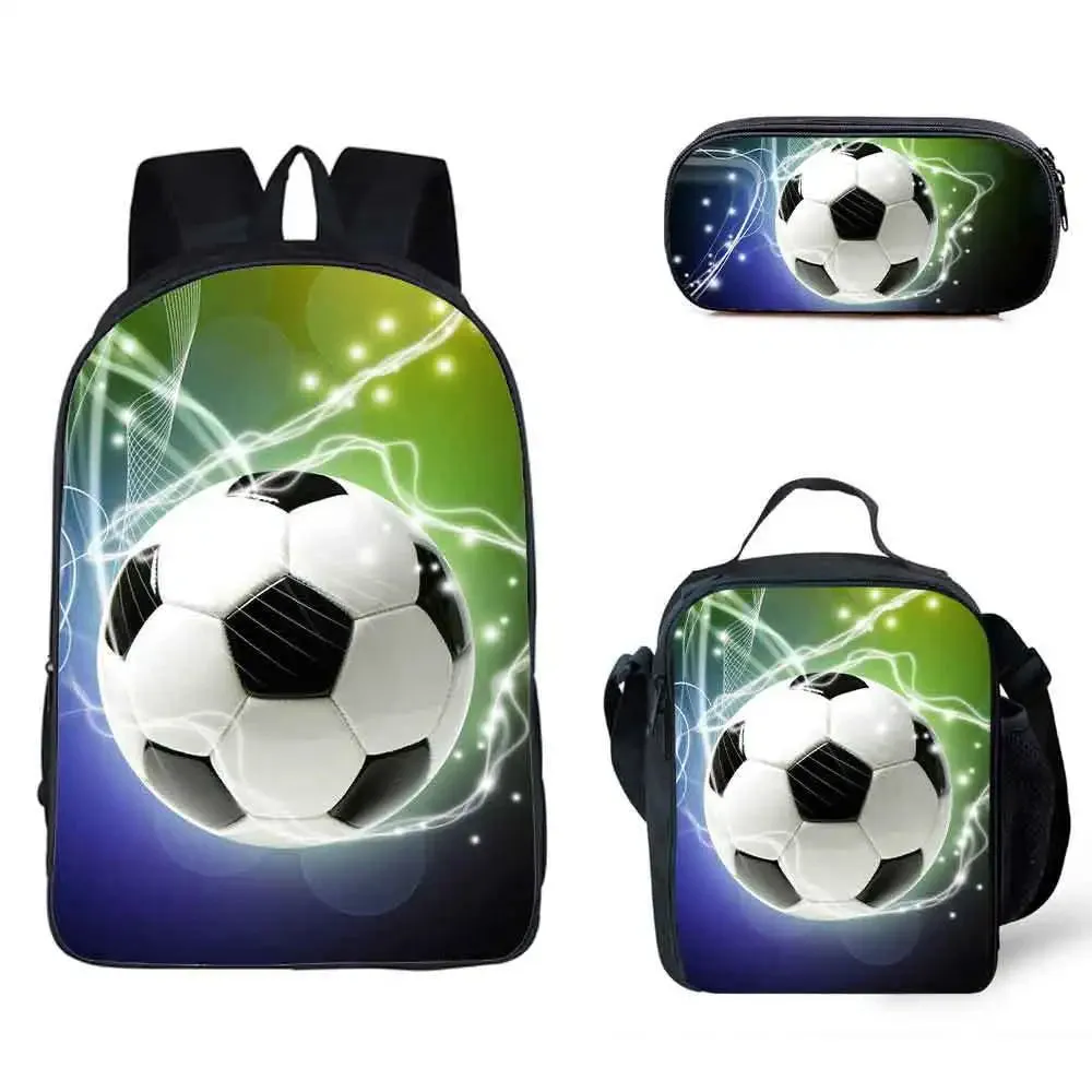 3D Soccer Printed Light Weight School Backpack for Children