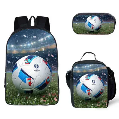 3D Soccer Printed Light Weight School Backpack for Children