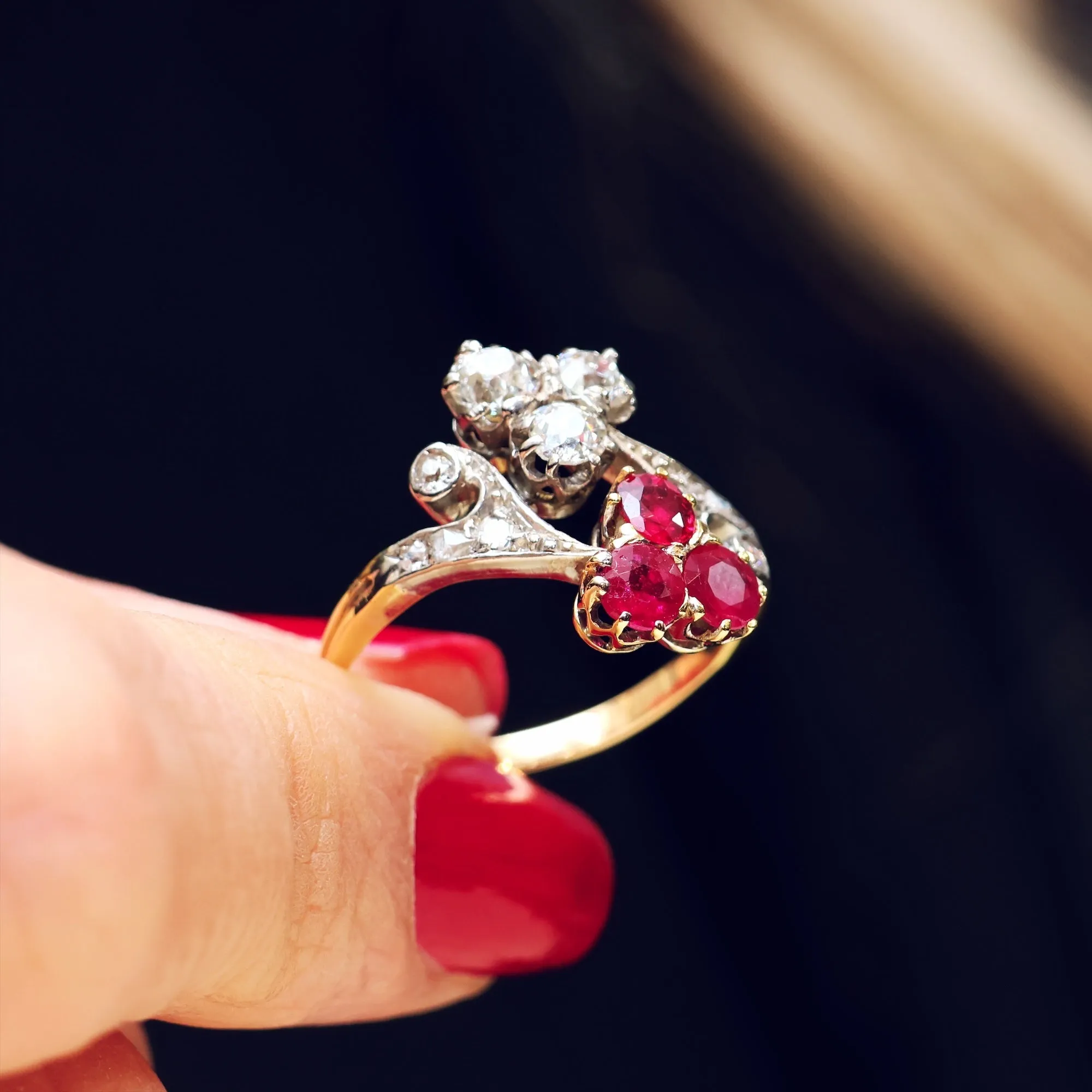 A Truly Magnificent Antique Ruby & Diamond Ring