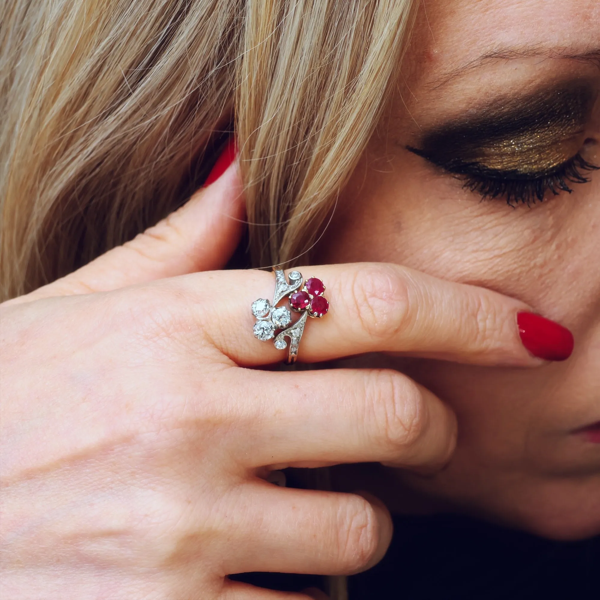 A Truly Magnificent Antique Ruby & Diamond Ring