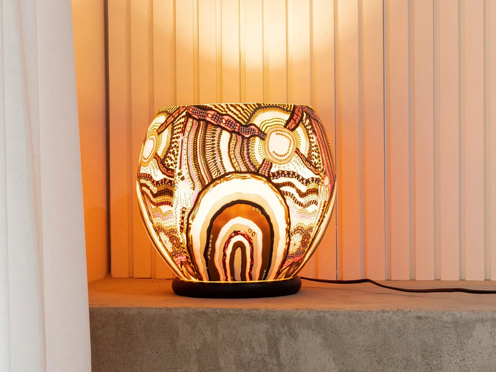 Aboriginal Journeys In The Sun 30cm Lamp