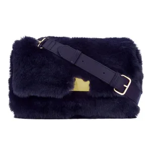 Accessorize London Women's Navy Faux Fur Shoulder Cross Body