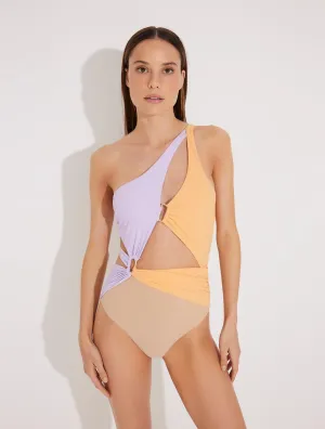 Adelina Orange/Lilac/Nude Swimsuit