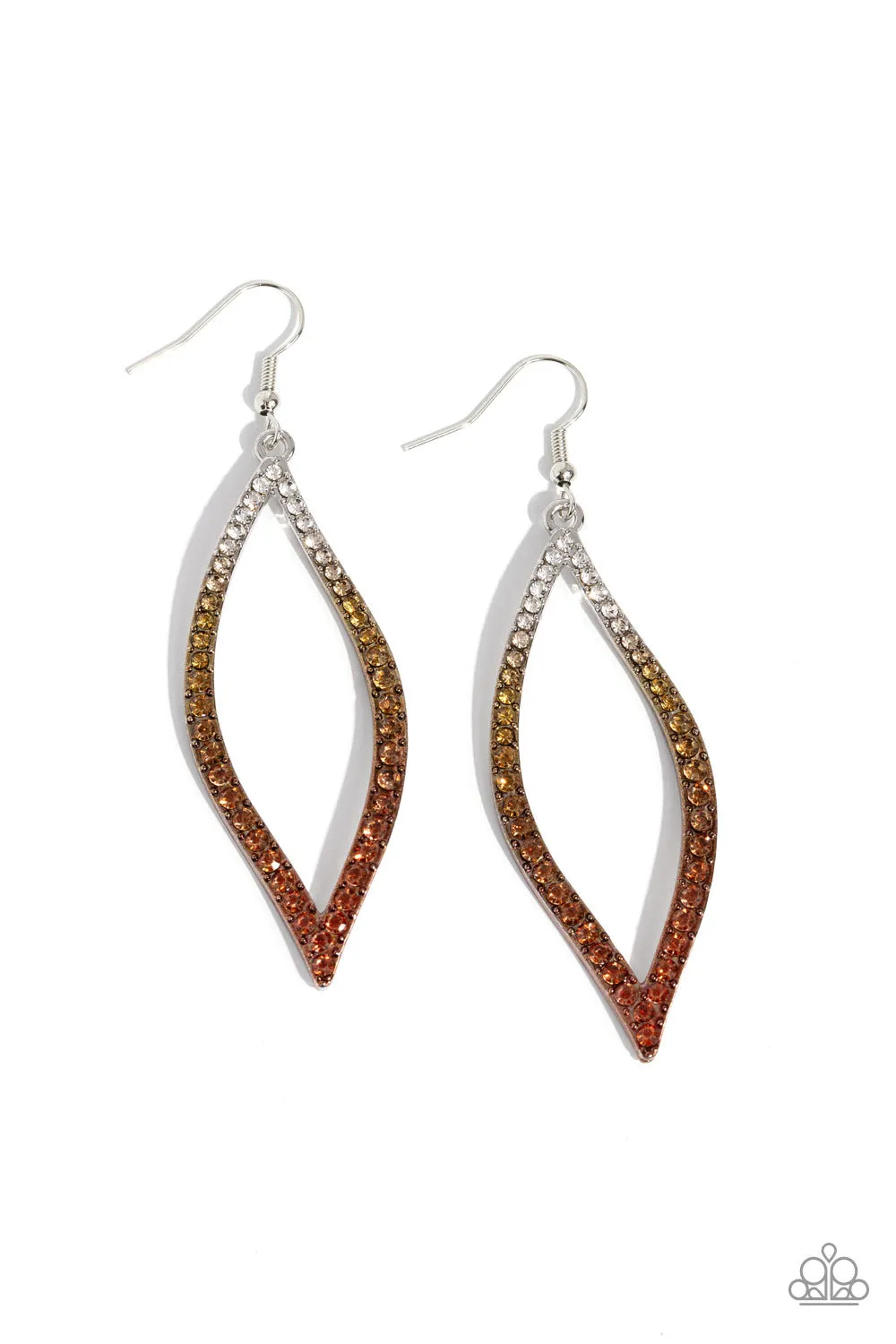 Admirable Asymmetry - Multi - Ombre Brown Paparazzi Fishhook Earrings