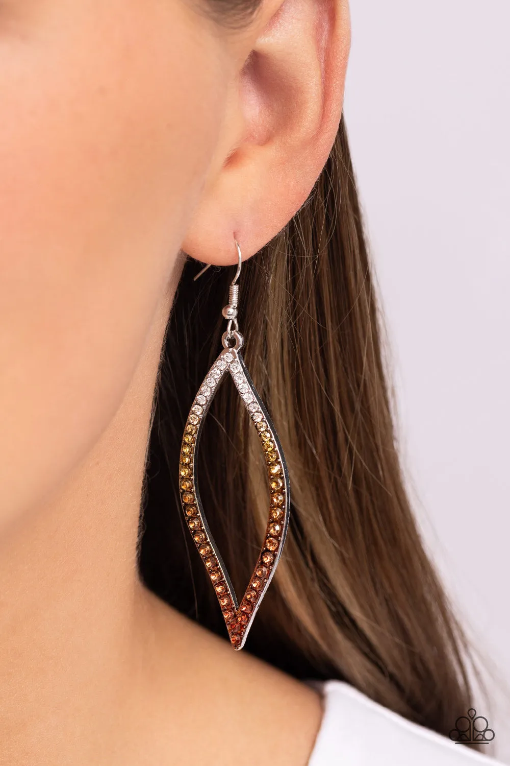 Admirable Asymmetry - Multi - Ombre Brown Paparazzi Fishhook Earrings