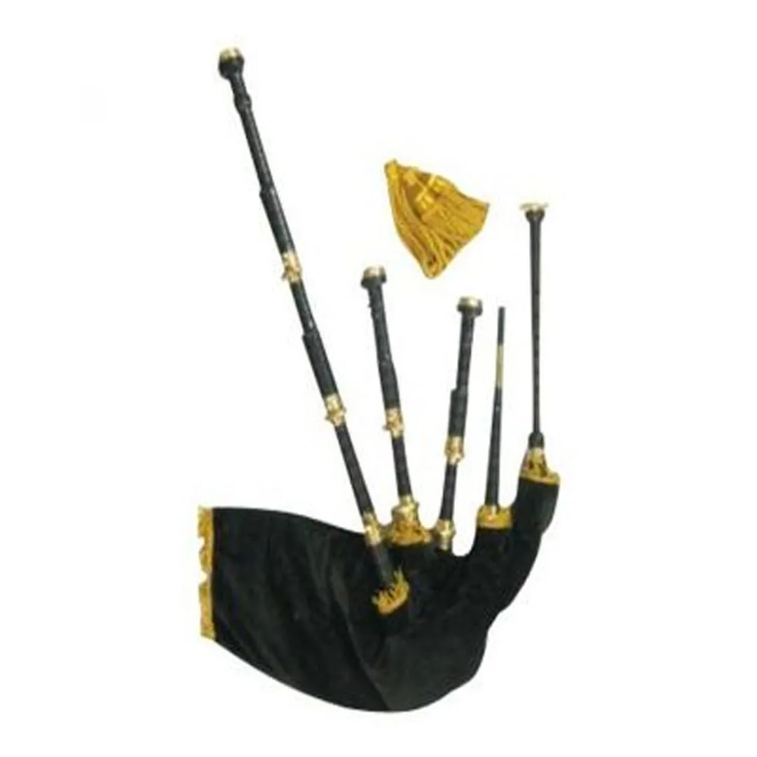 African Black wood Highland Bagpipe Fully Gold Plated