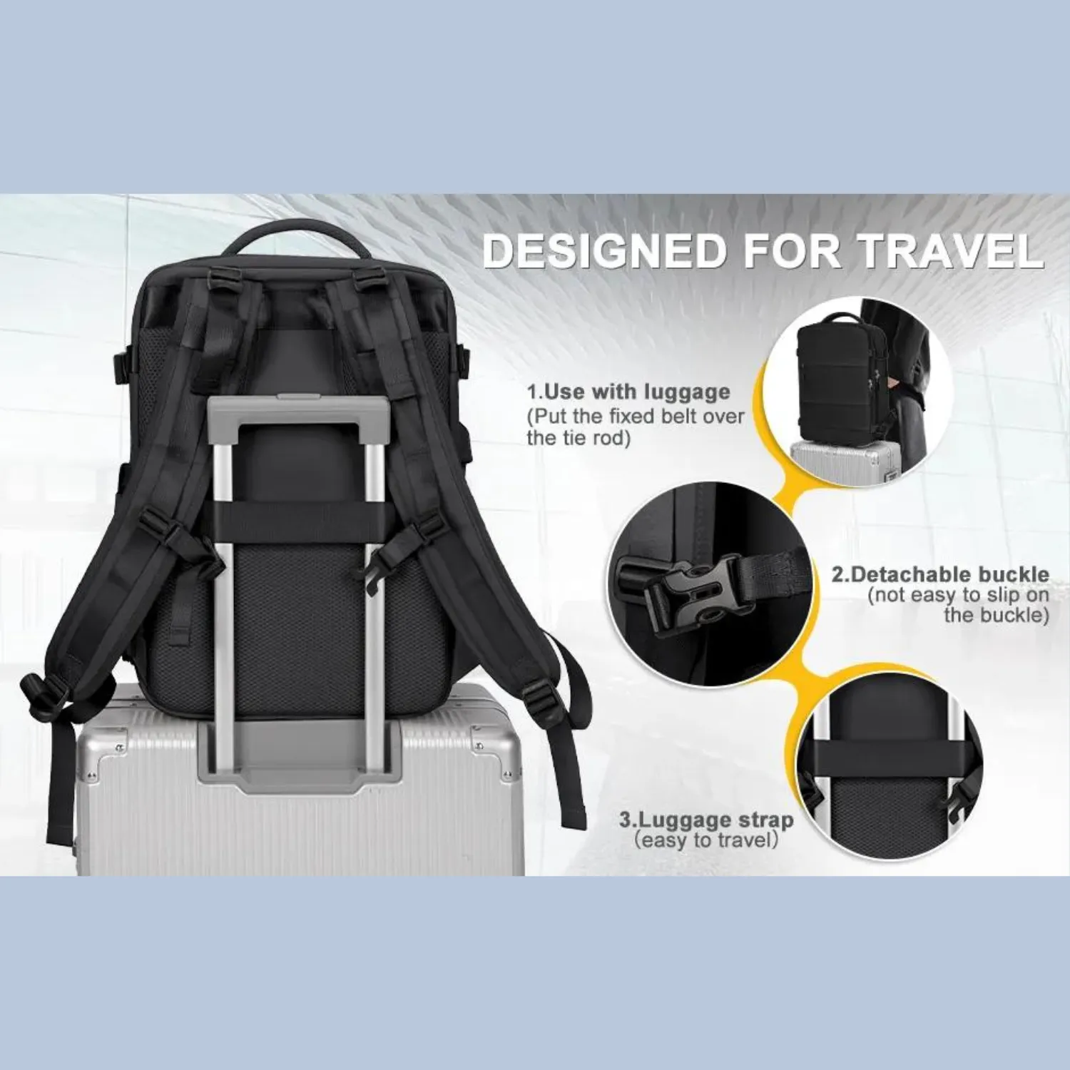 Airline-Approved Hiking Backpack - Waterproof Laptop Travel Pack