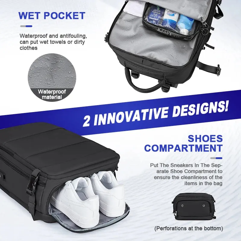 Airline-Approved Hiking Backpack - Waterproof Laptop Travel Pack