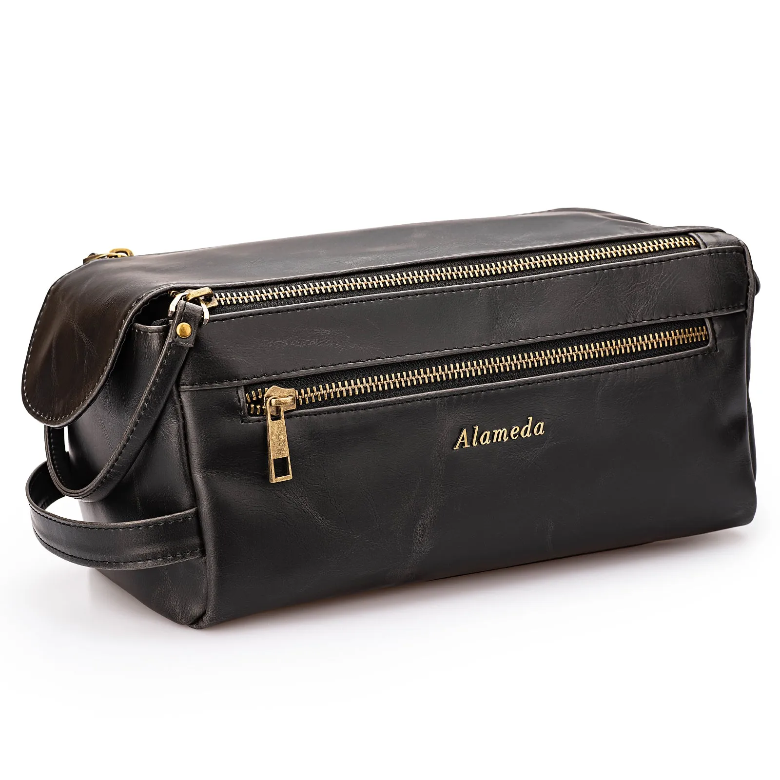 Alameda Toiletry Bag for Men Dopp Kit Water-resistant PU Leather Toiletries Organizer