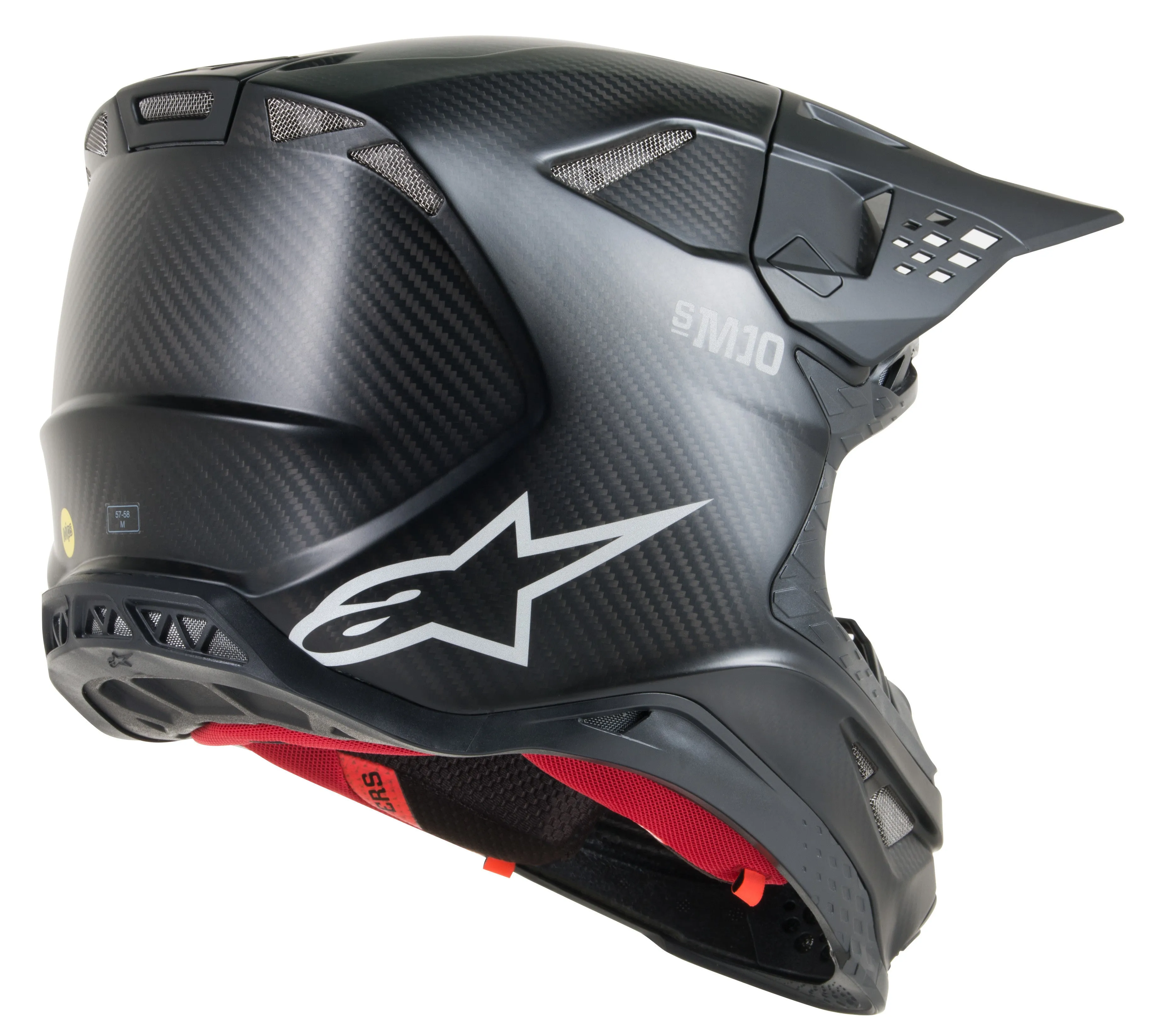 ALPINESTARS S.TECH S-M10 SOLID HELMET CARBON BLACK 2X 8300319-1300-2X