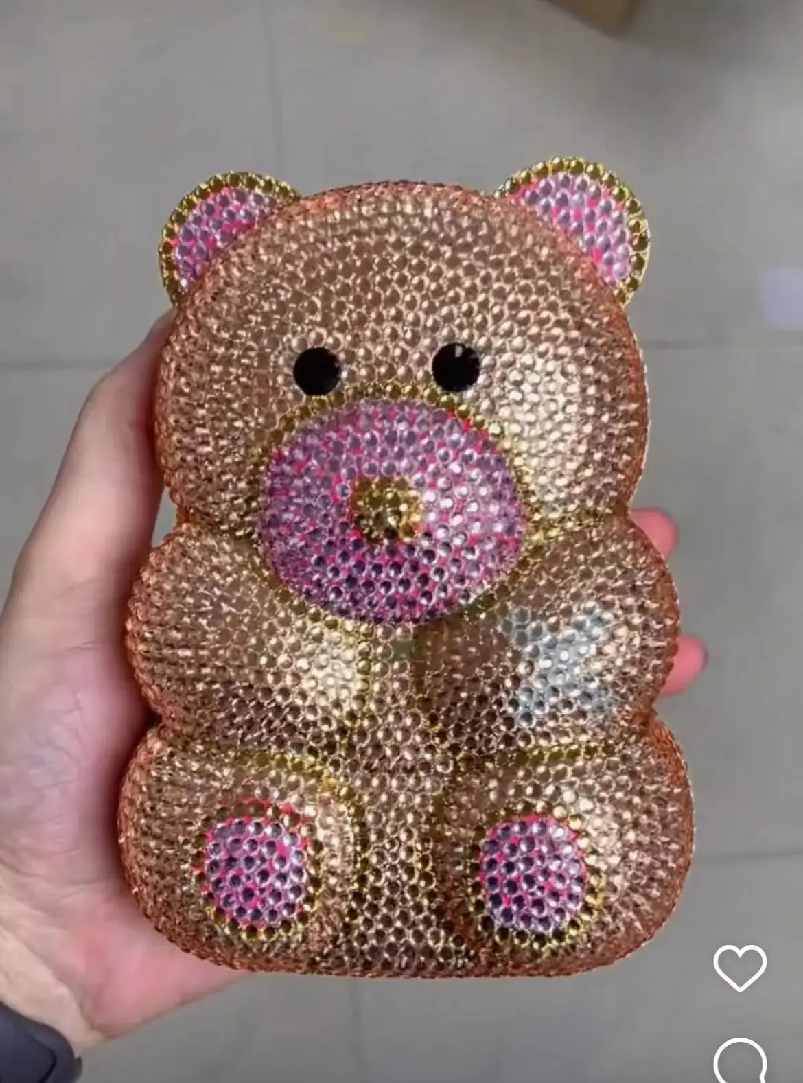 Animal Shaped Luxury Evening Bag Crystal Rhinestones Clutch Bag Party Wedding Bridal Purse Rhinestone Teddy Bear Purse Bag