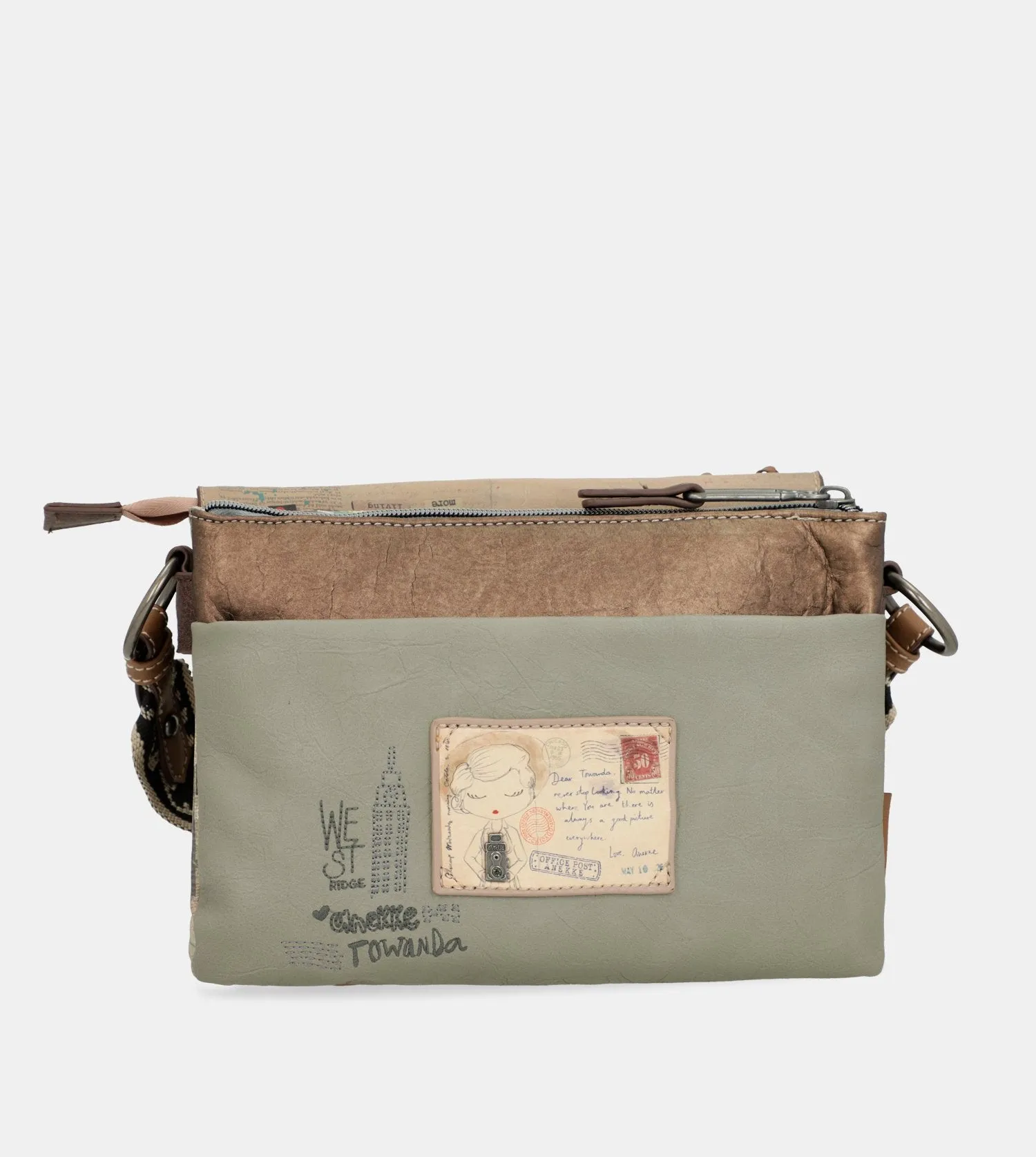 Authenticity crossbody bag with a flap