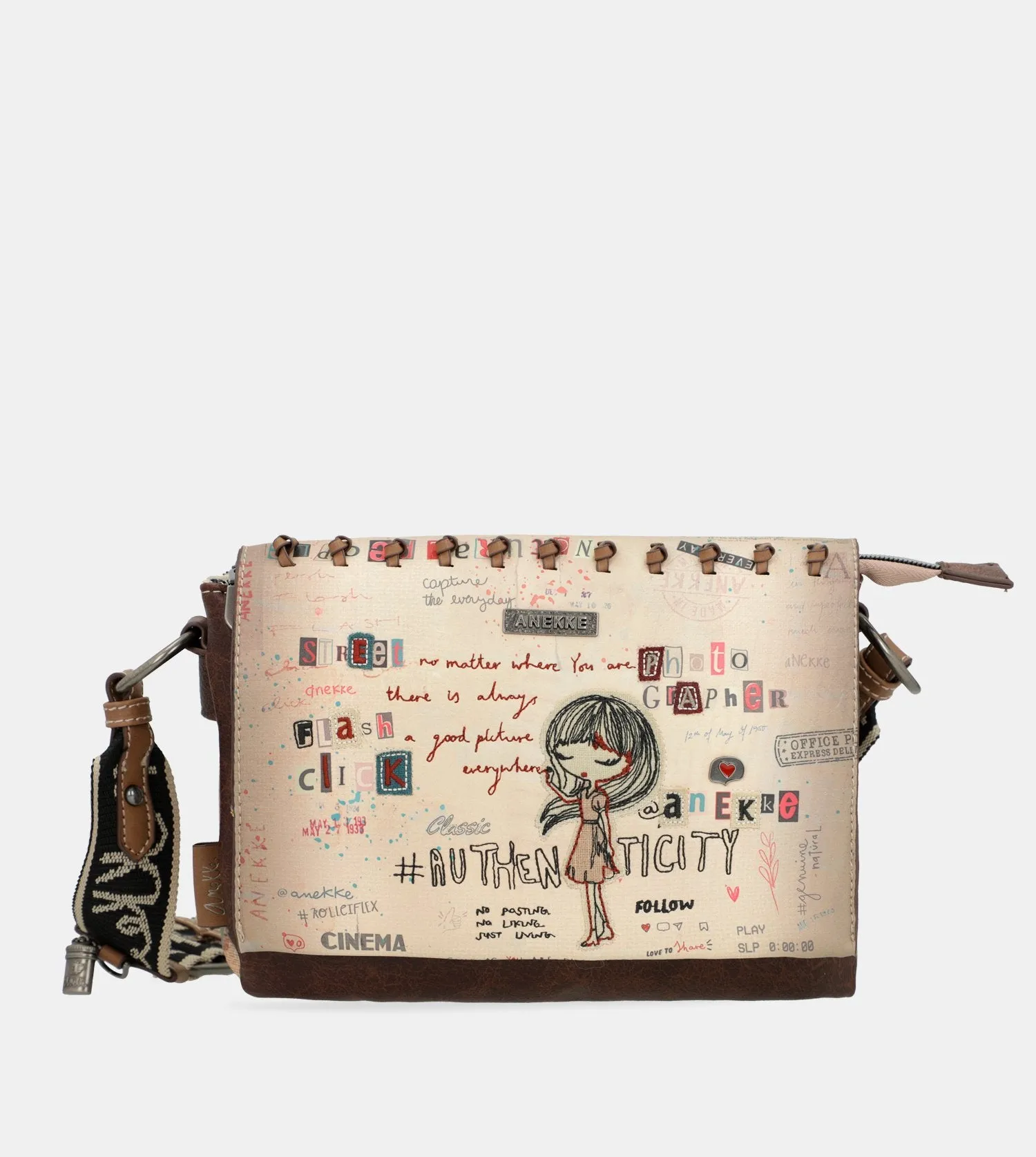 Authenticity crossbody bag with a flap