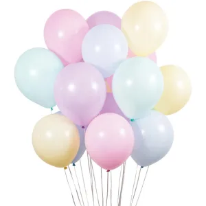 Birthday Latex Balloons 12" Asst Pastel Colors (15/Pkg)