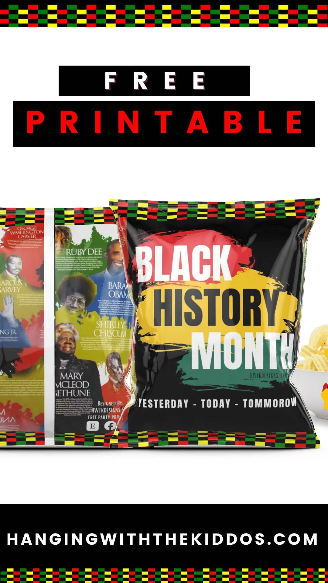 Black History Chip Bag Template