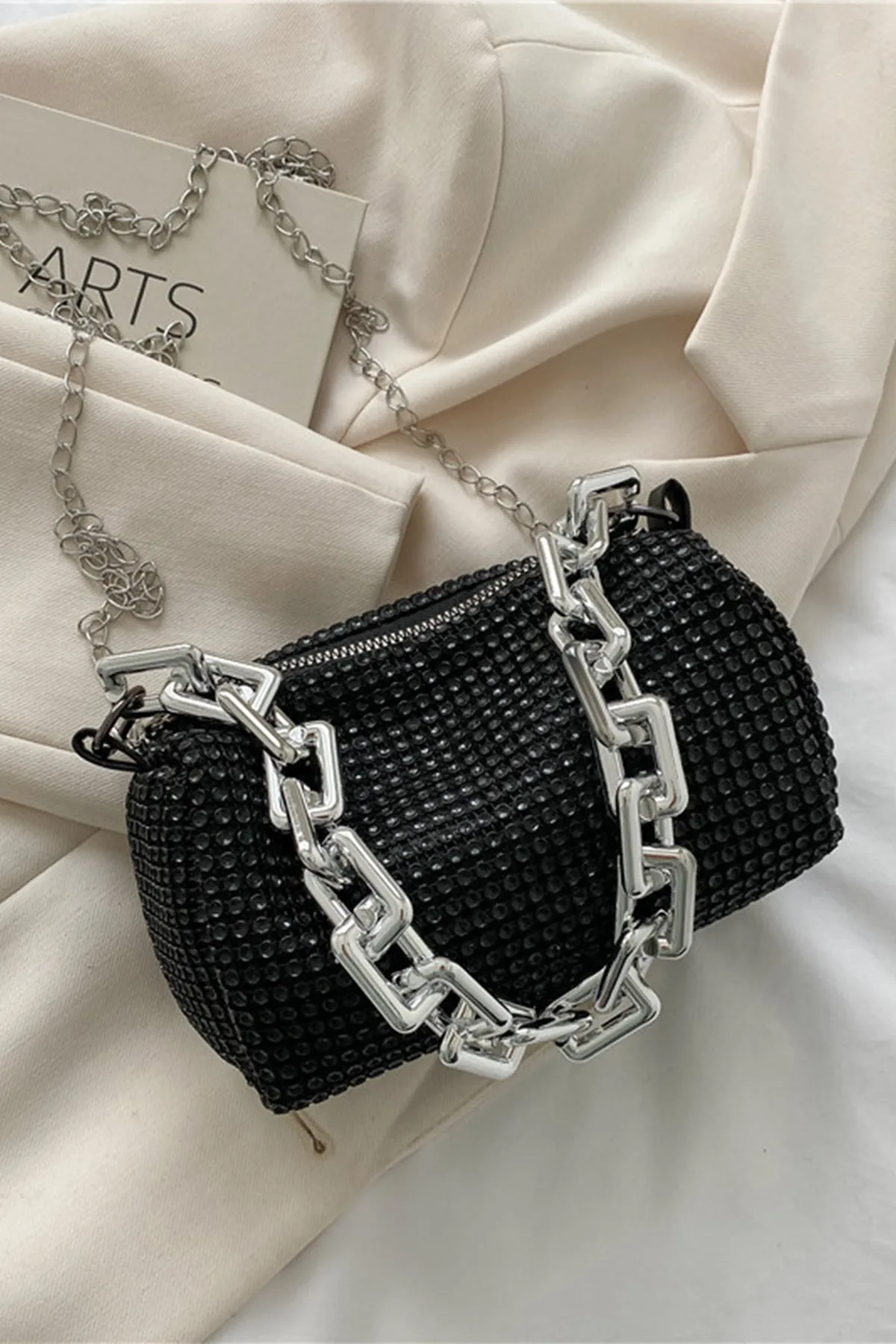 Black Moonstone Versatile Chain Bag - S23 - WHB0076