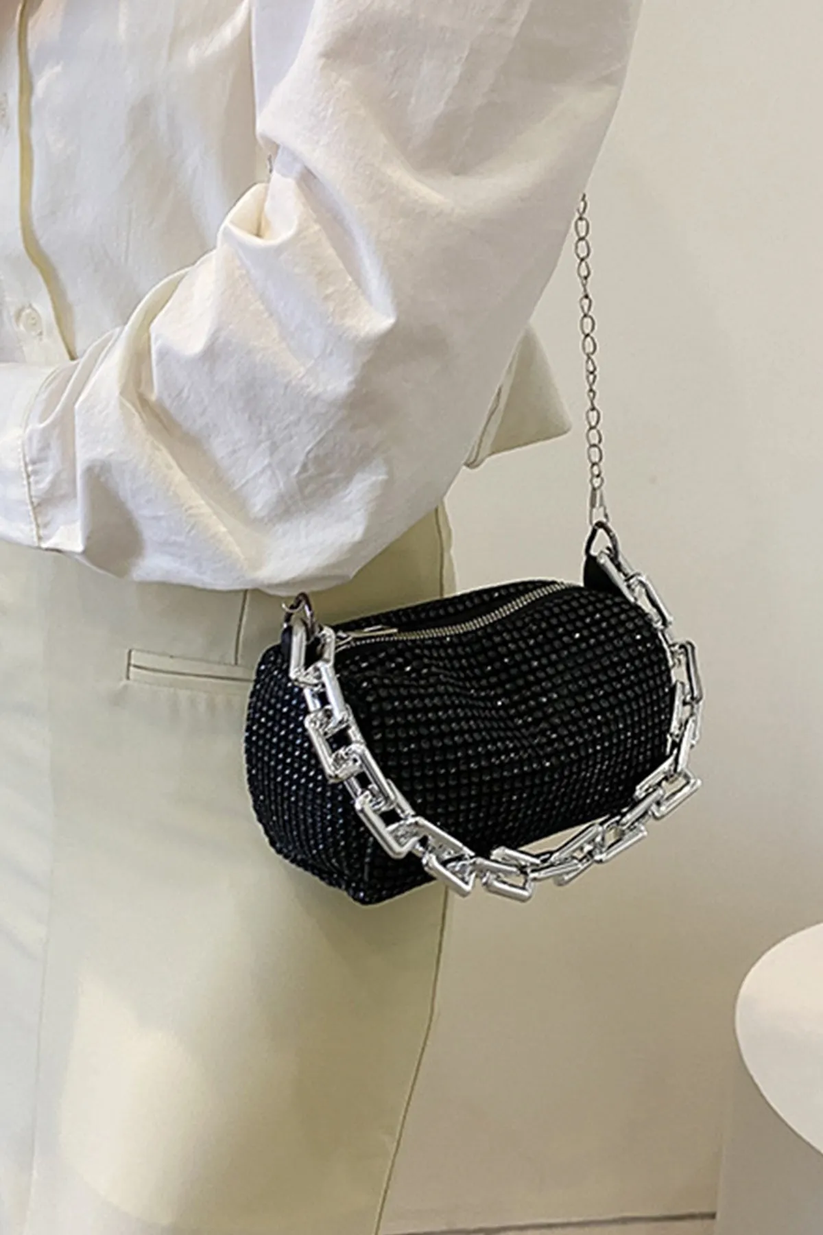 Black Moonstone Versatile Chain Bag - S23 - WHB0076