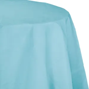 Bulk Pastel Blue Round Paper Table Covers 82 inch (12 per Case)