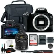 Canon EOS 250D DSLR Camera with 18-55mm Lens (Black) (3453C002)   EOS Bag   Sandisk Ultra 64GB Card   Cleaning Set And More (International Model) |