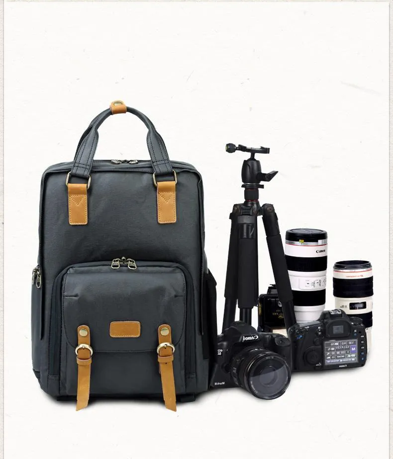 CANVAS WATERPROOF MENS 15'' CANON CAMERA BACKPACK LARGE NIKON CAMERA BAG DSLR CAMERA BAG FOR MEN