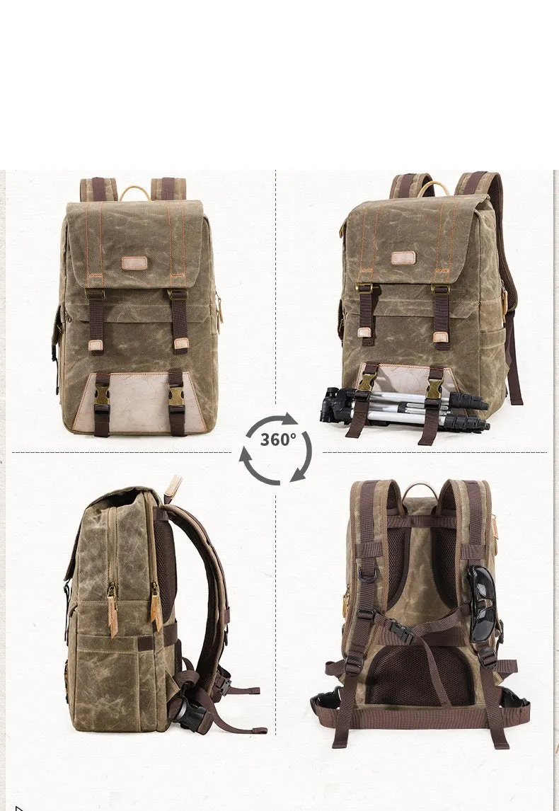 CANVAS WATERPROOF MENS CANON CAMERA BACKPACK 15'' LARGE NIKON CAMERA BAG DSLR CAMERA BAG FOR MEN