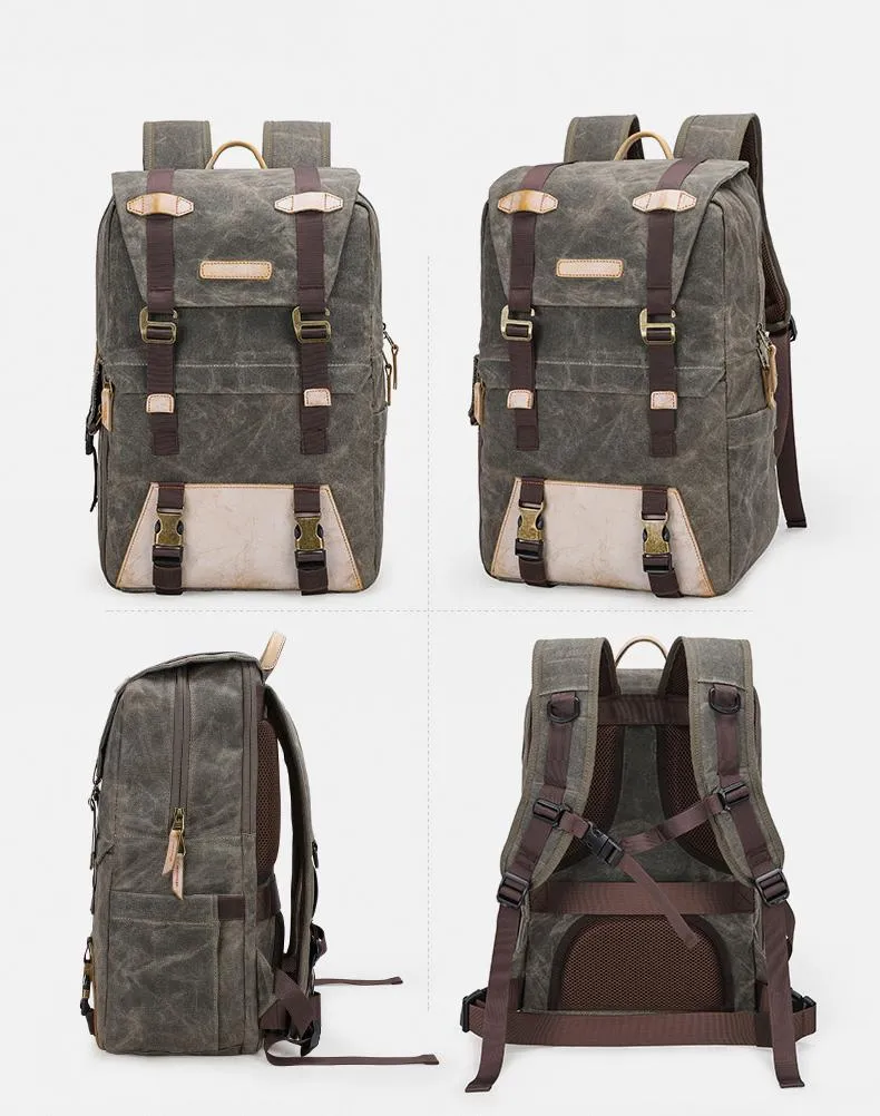 CANVAS WATERPROOF MENS CANON CAMERA BACKPACK 15'' LARGE NIKON CAMERA BAG DSLR CAMERA BAG FOR MEN