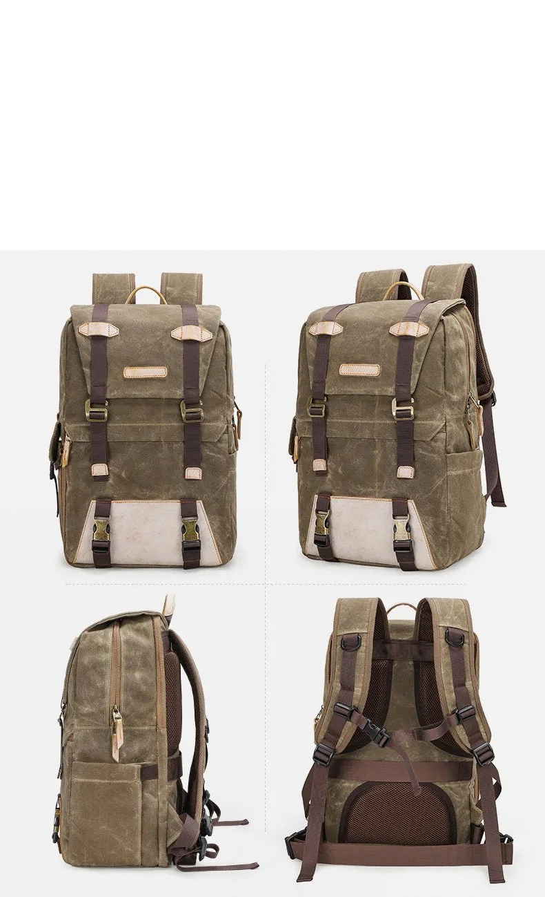 CANVAS WATERPROOF MENS CANON CAMERA BACKPACK 15'' LARGE NIKON CAMERA BAG DSLR CAMERA BAG FOR MEN