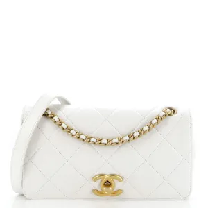 CHANEL CC Full Flap Bag Quilted Lambskin Small