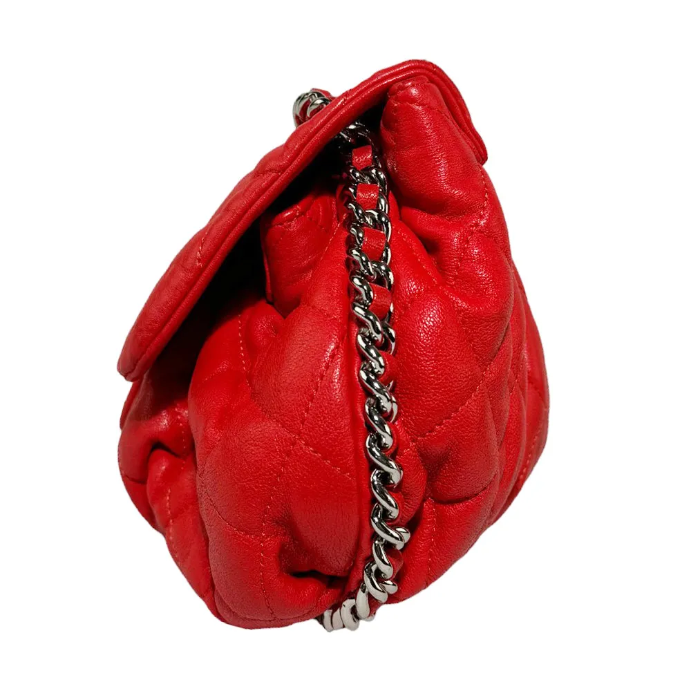 CHANEL Matelasse Chain Around Red Shoulder Bag LHQ297