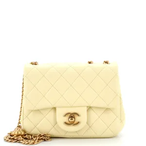 CHANEL Sweet Camellia Adjustable Chain Square Flap Bag Quilted Lambskin Mini