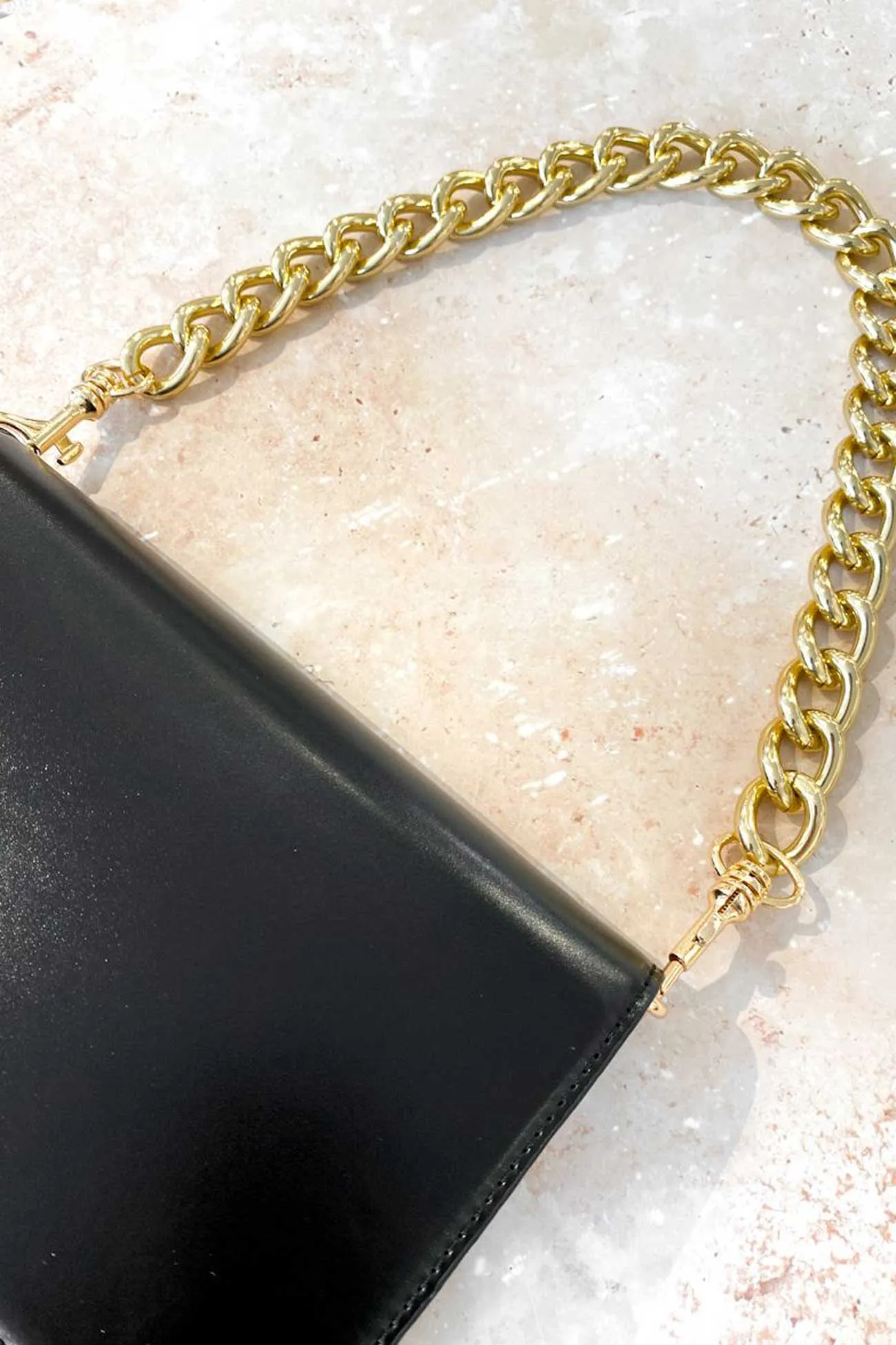 Chantel Chain Link Shoulder Bag Black