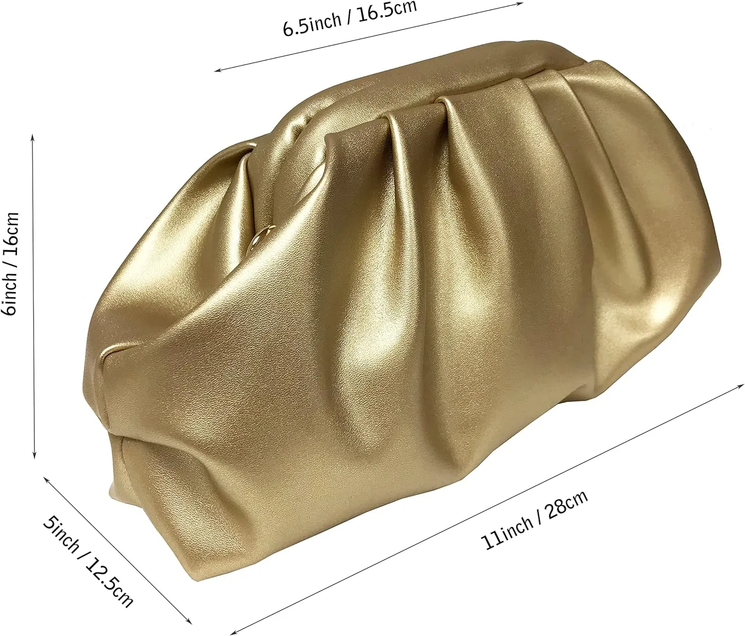 Cocktail Party Cloud Style Gold Clutch Evening Bag