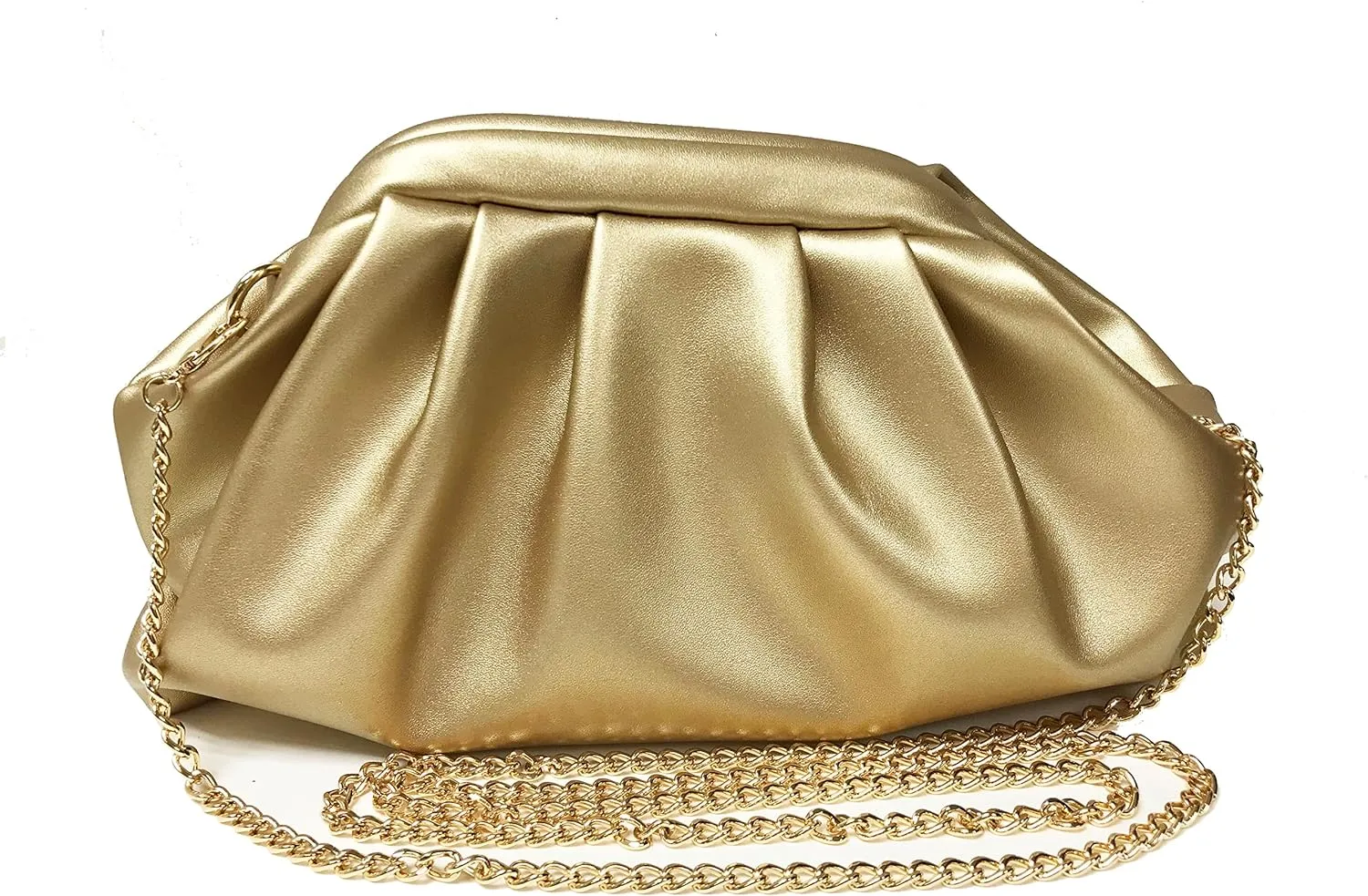 Cocktail Party Cloud Style Gold Clutch Evening Bag