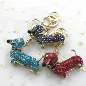 Crystal Dachshund Keychain