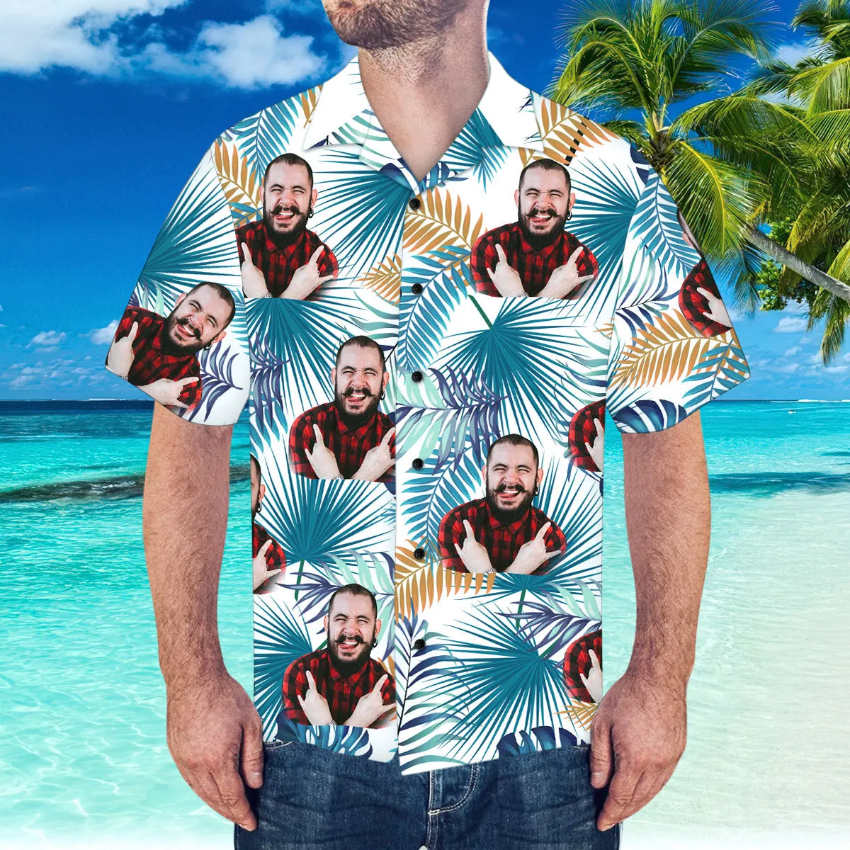 Custom Face Hawaiian Shirt Summer Beach Hawaiian Shirt Custom Shirt with Boyfriends Face