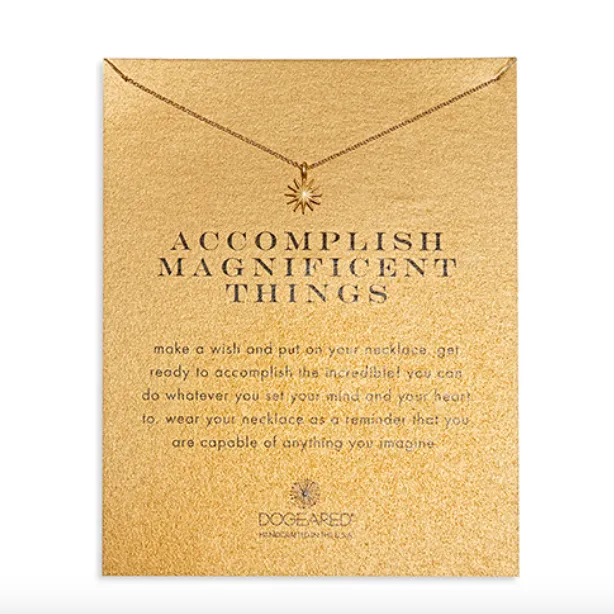 Dogeared - Accomplish Magnificent Things Starburst Necklace, Gold Dipped