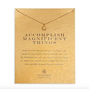 Dogeared - Accomplish Magnificent Things Starburst Necklace, Gold Dipped